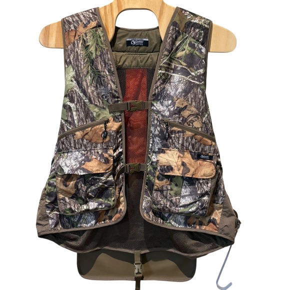 Vintage Gander Mountain Guide Series Turkey Vest Seat Obsession Camo‎ Orange